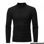 AMOFINY Men's Tops Autumn Winter Pure Color Turtleneck Long Sleeve T-Shirt Top Blouse Black B07P9T2RXB
